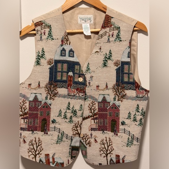 Northern Traditions Beige holiday vest - Picture 2 of 4